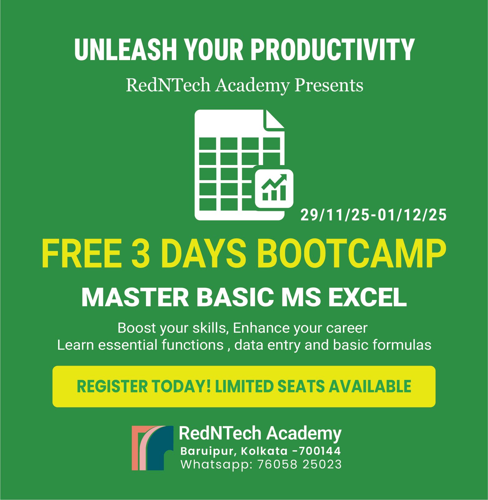 Illustration for the Free MS Excel Bootcamp